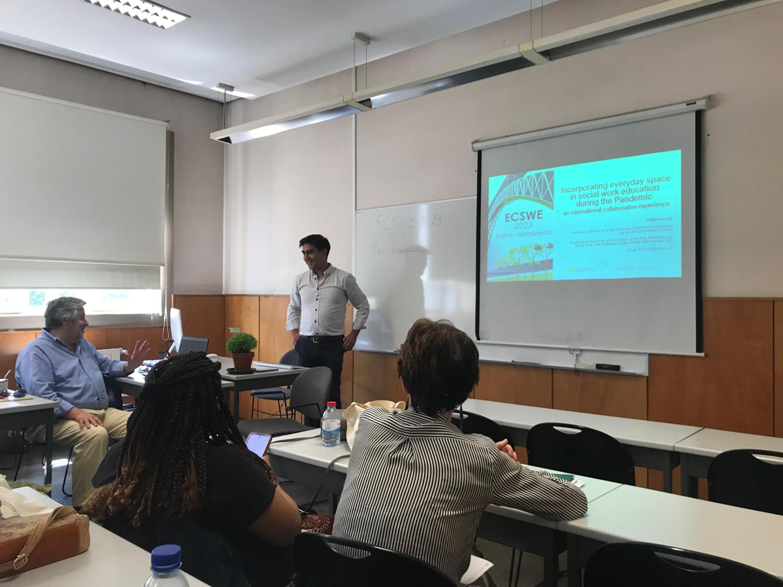 Académico del Departamento de Ciencias Sociales participa en Conferencia Europea de Educación en Trabajo Social en Portugal