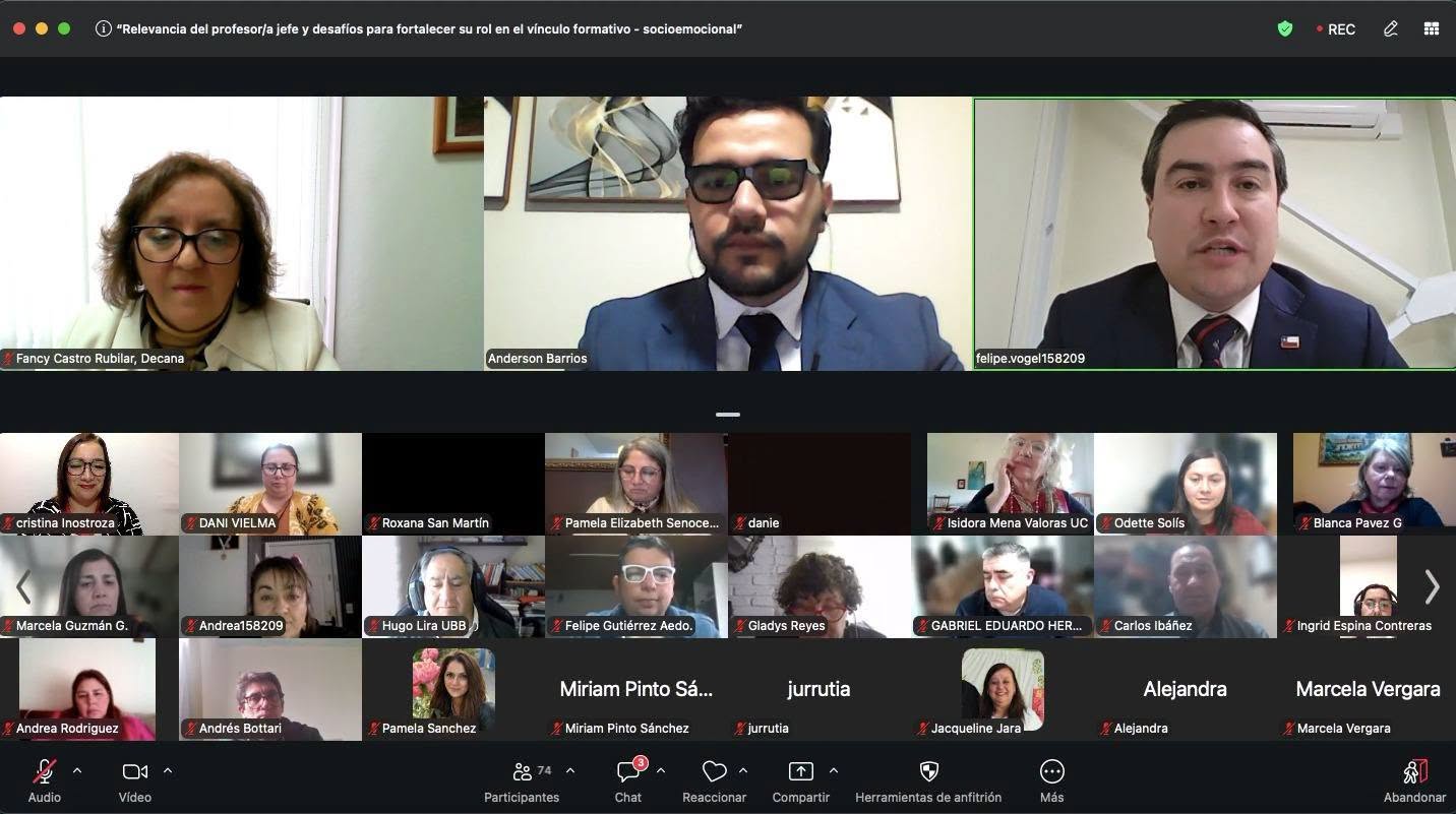 Fortalecen el rol del profesor y profesora jefe en el encuentro virtual organizado por la Red de Orientación Educacional UBB